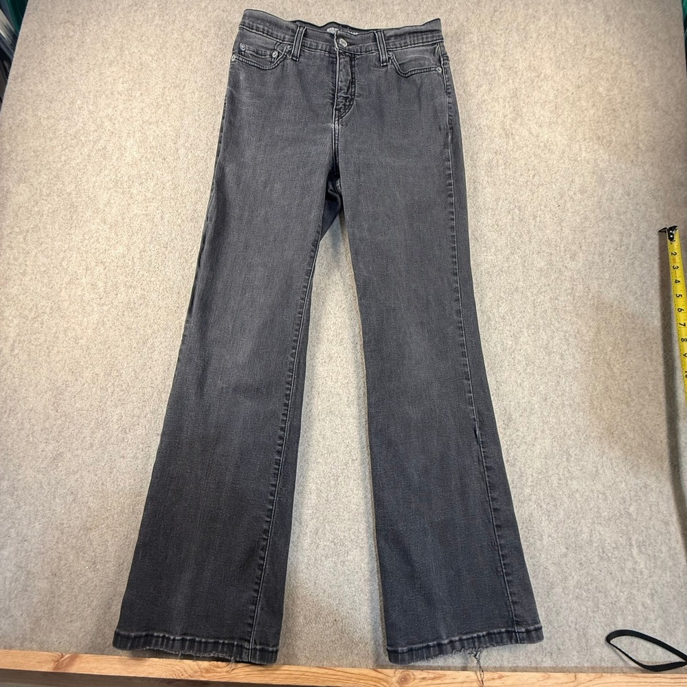 Levis Perfectly Slimming 512 Boot Cut Jeans Womens 10 Short Faded Black Stretch